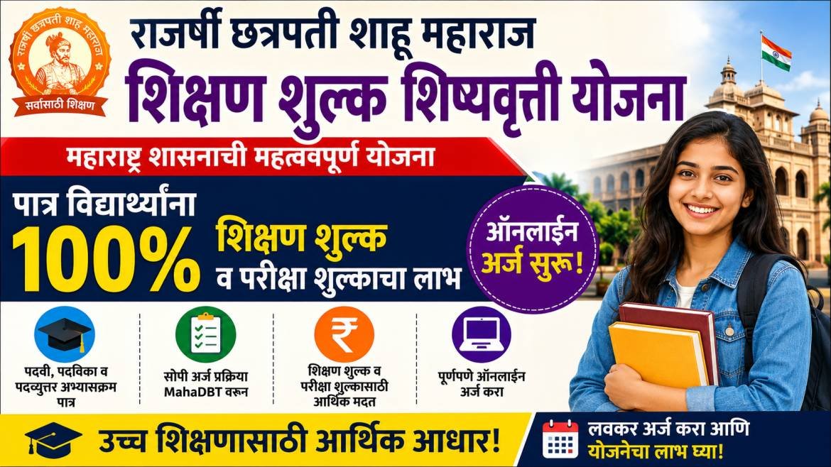Rajarshi Chhatrapati Shahu Maharaj Shikshan Shulk Shishyavrutti Yojana 2026